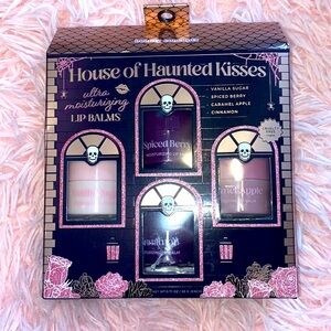 4 lip balms House of Haunted Kisses by beauty concepts Halloween gift